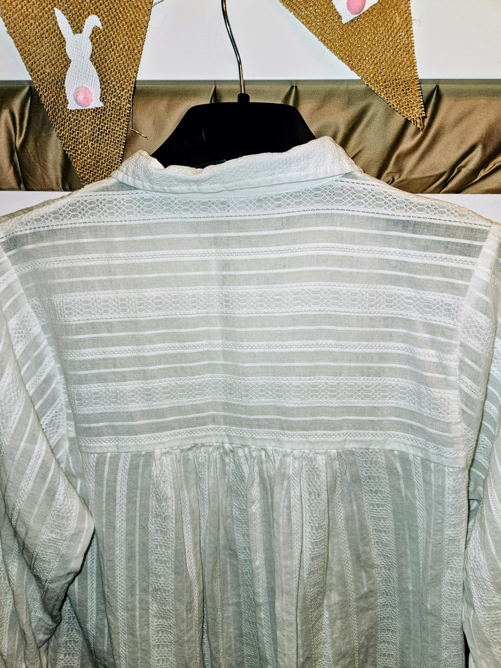 Embellish - White Textured Button-Front Top - Picture 8 of 8